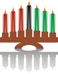 Image showing seven kwanzaa candles in vector 