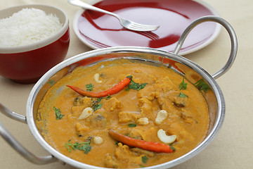 Image showing Chicken cashew and mushroom curry