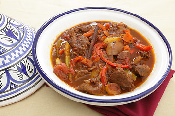 Image showing Moroccan beef tagine