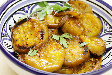Image showing Sweet and spicy eggplant slices