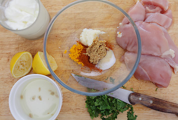 Image showing Chicken tikka ingredients