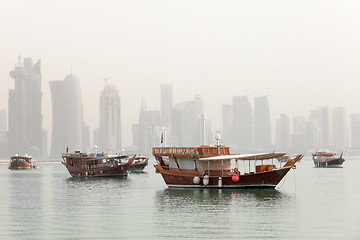 Image showing Doha in the mist