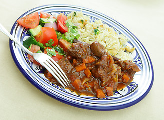 Image showing Moroccan beef tagine meal