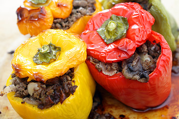 Image showing Stuffed peppers from the oven