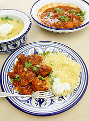 Image showing Chicken tagine meal vertical