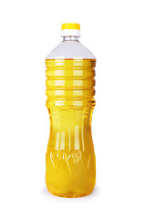 Image showing Oil in a bottle isolated on a white background