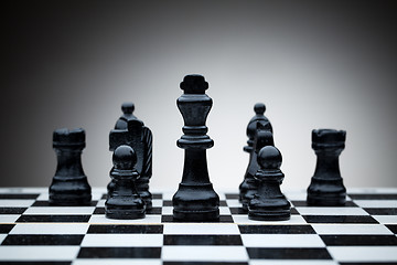 Image showing Black chess pieces