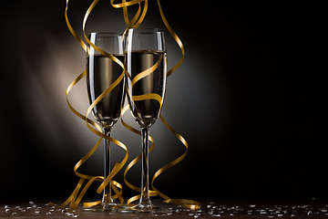 Image showing Pair glass of champagne