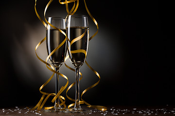 Image showing Pair glass of champagne