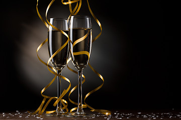 Image showing Pair glass of champagne