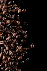 Image showing Flying coffee beans