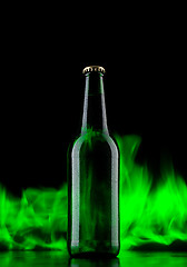 Image showing Beer with fire