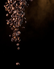 Image showing Flying coffee beans