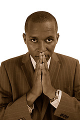 Image showing Sepia - Prayerful Man