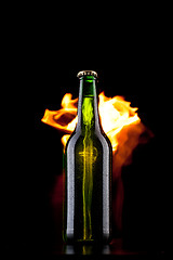 Image showing Beer with fire