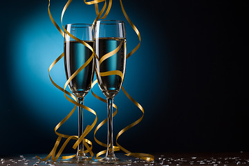 Image showing Pair glass of champagne