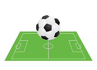 Image showing ball above football pitch