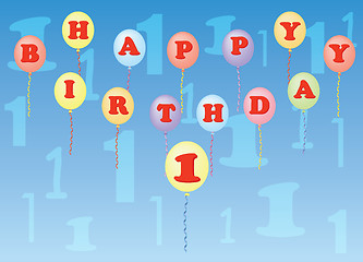 Image showing happy birthday one year