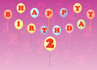 Image showing happy birthday two years