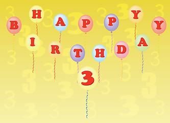 Image showing happy birthday three years