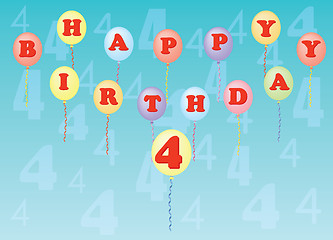 Image showing happy birthday four years