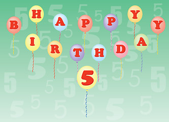 Image showing happy birthday five years 