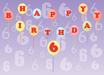 Image showing happy birthday six years 