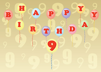 Image showing happy birthday nine years 