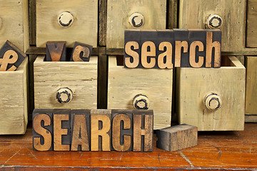 Image showing search word concept in wood type