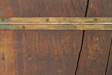 Image showing grunge wood and brass