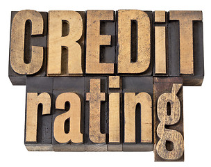 Image showing credit rating in wood type