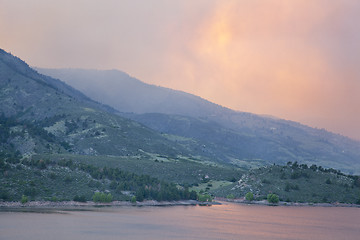 Image showing wildfire smolenear Fort Collins, Colorado