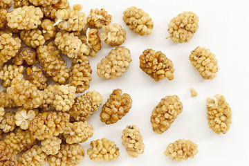 Image showing sun-dried white mulberry berries