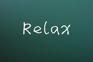 Image showing Relax - word written on a blackboard