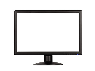 Image showing Professional widescreen monitor with blank white screen