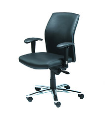 Image showing office chair from black imitation leather