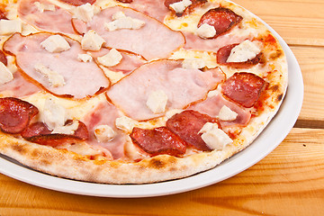 Image showing pepper and meat pizza