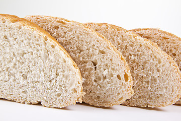Image showing cut slices bread macro