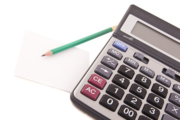 Image showing Calculator And pen