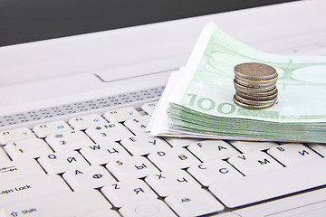 Image showing money on keyboard