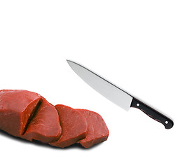 Image showing Slices of fresh raw meat