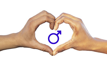 Image showing hands forming a heart on white background