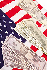 Image showing US flag with dollars