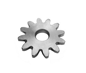 Image showing Metal gears isolated against on white
