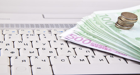 Image showing money on keyboard