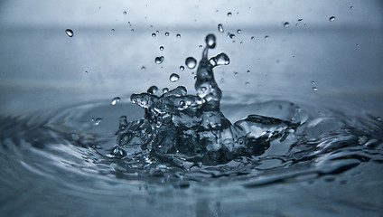 Image showing Sparks of blue water on a white background