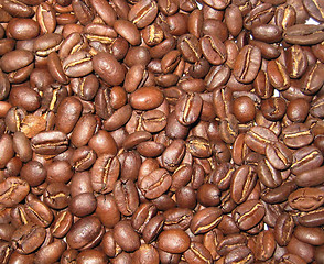 Image showing Coffee beans closeup background