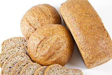 Image showing Different types of bread isolated on white