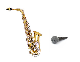 Image showing sax with microphone