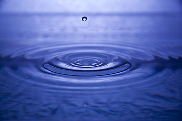Image showing The round transparent drop of water